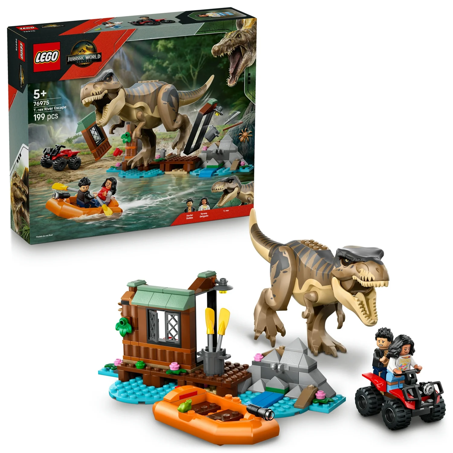 LEGO® Jurassic World T. rex River Escape Dinosaur Figure Building Set 76975