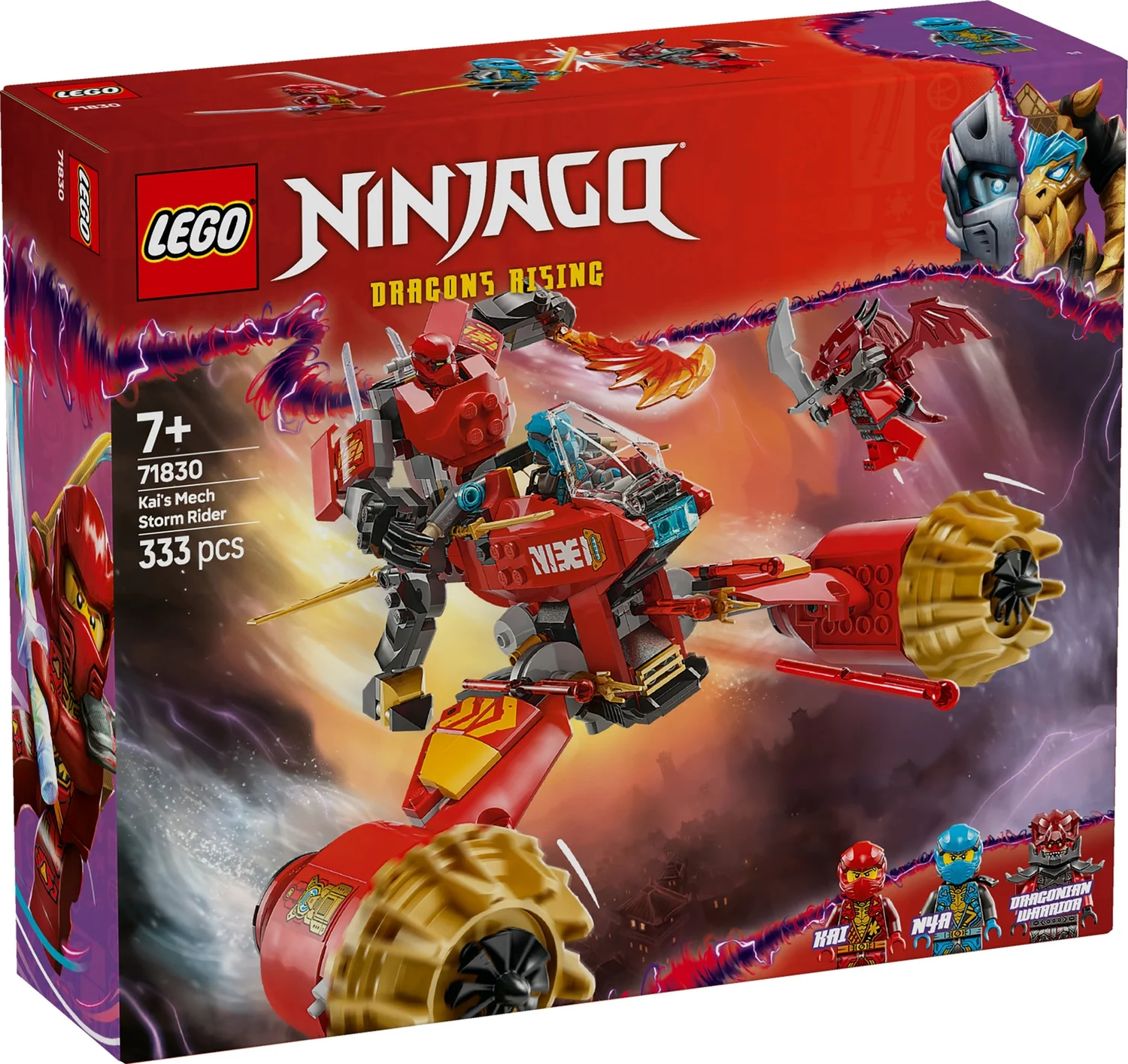 LEGO NINJAGO Kai’s Mech Storm Rider 2in1 Ninja Toy Set 71830