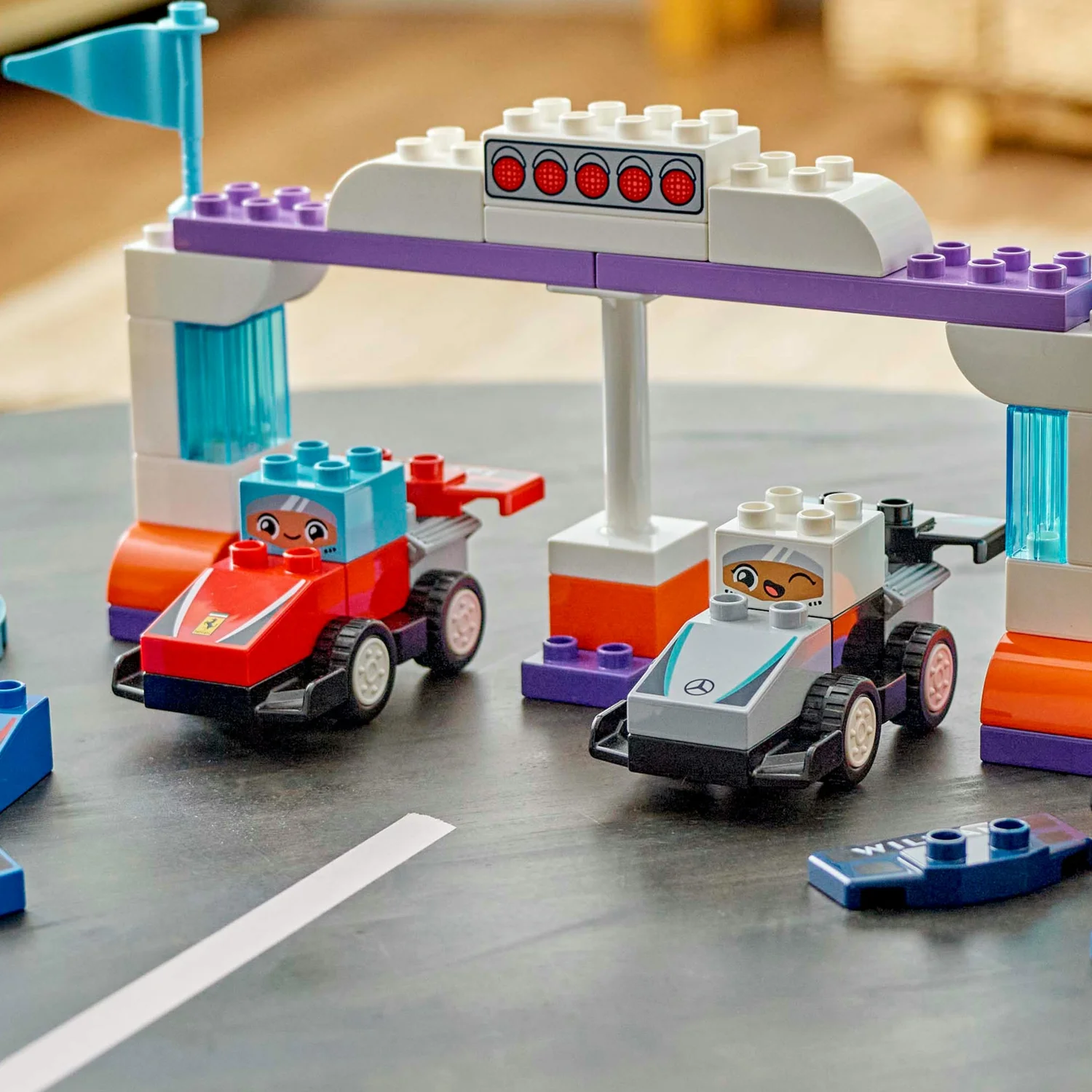 LEGO® DUPLO® Town F1® Team Race Cars & Drivers Building Toy for Family Fun 10445