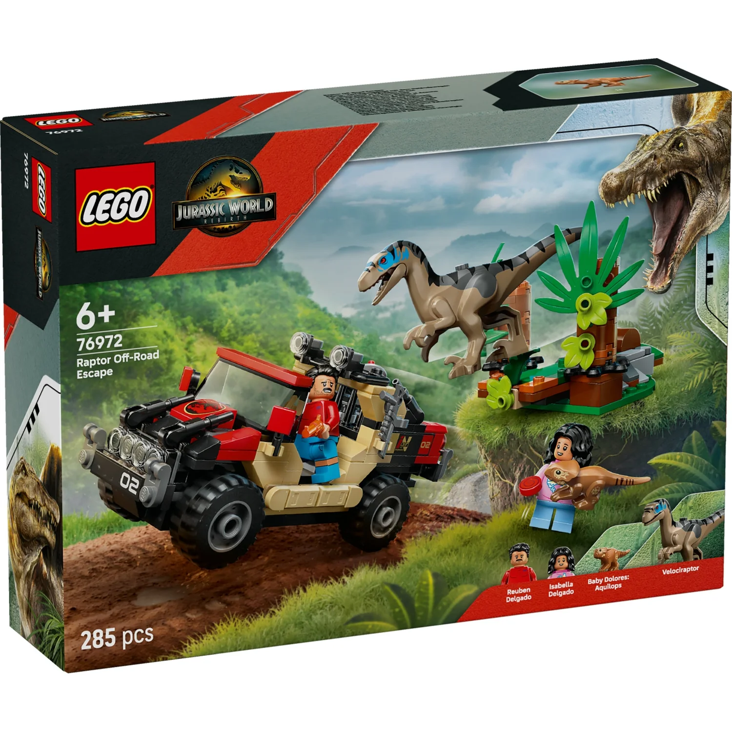 LEGO® Jurassic World Raptor Off-Road Escape Velociraptor Toy Dinosaur 76972