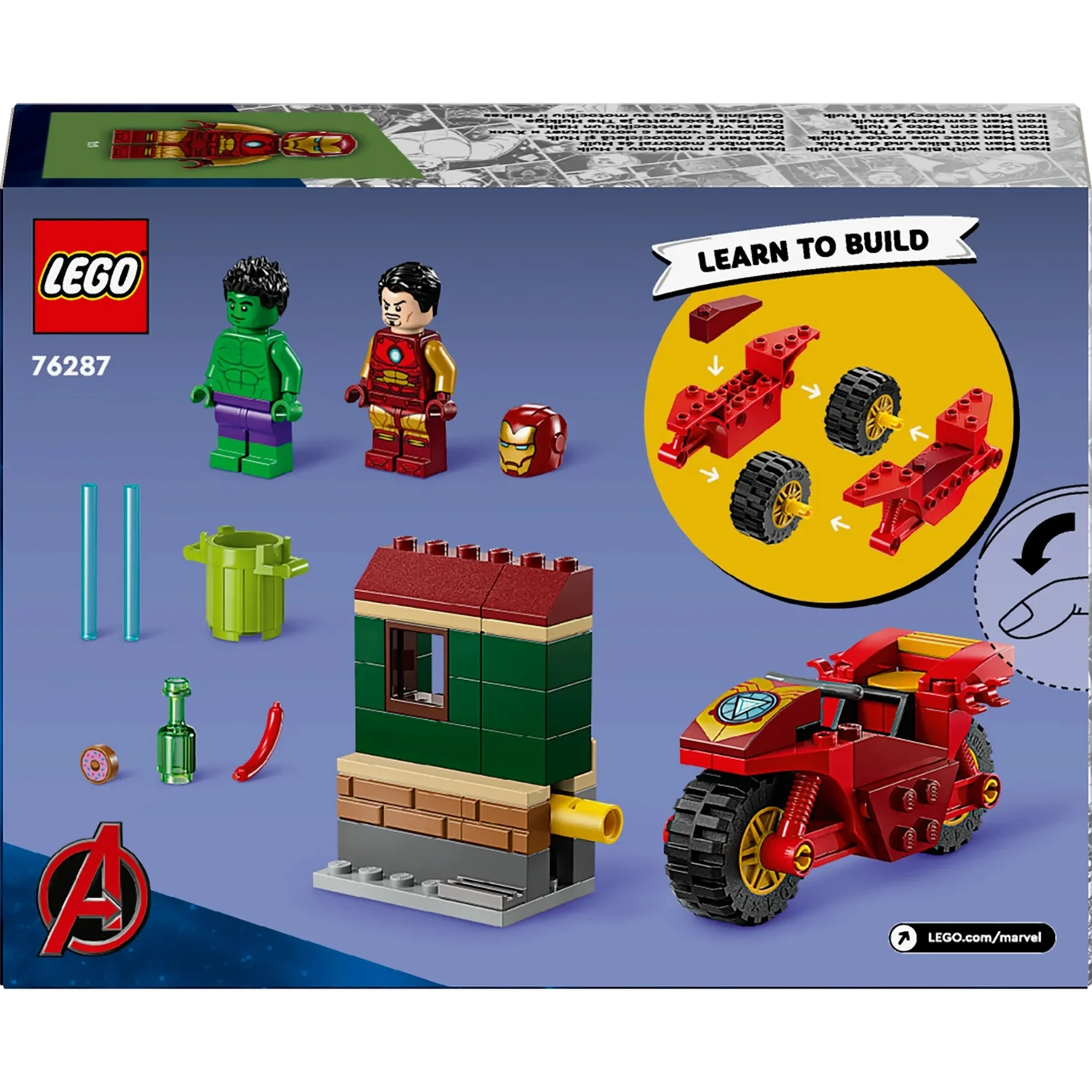 LEGO Marvel Iron Man with Bike and The Hulk Set 76287