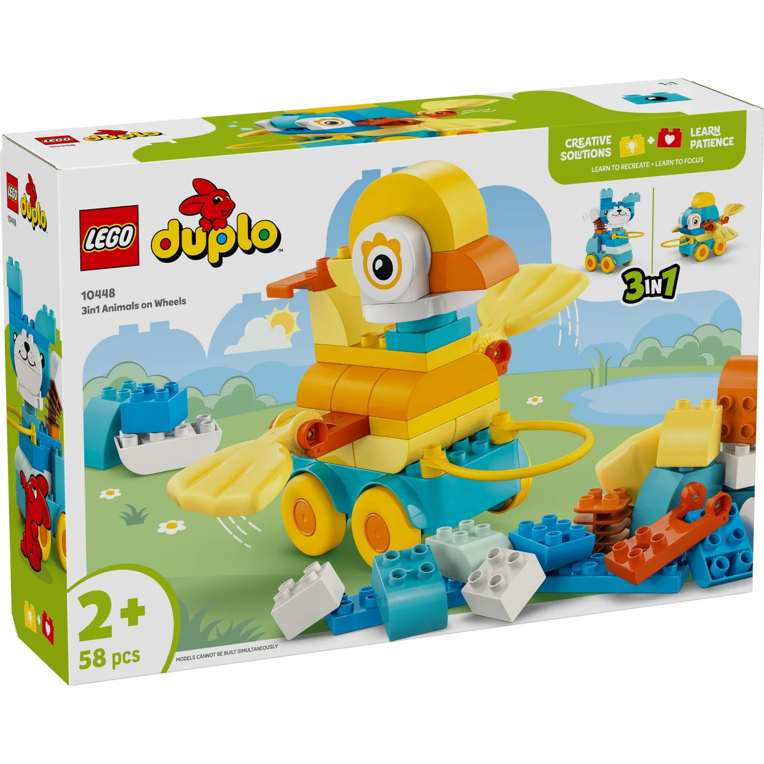 LEGO® DUPLO® Town 3in1 Animals on Wheels Building Toy for Imaginative Play 10448