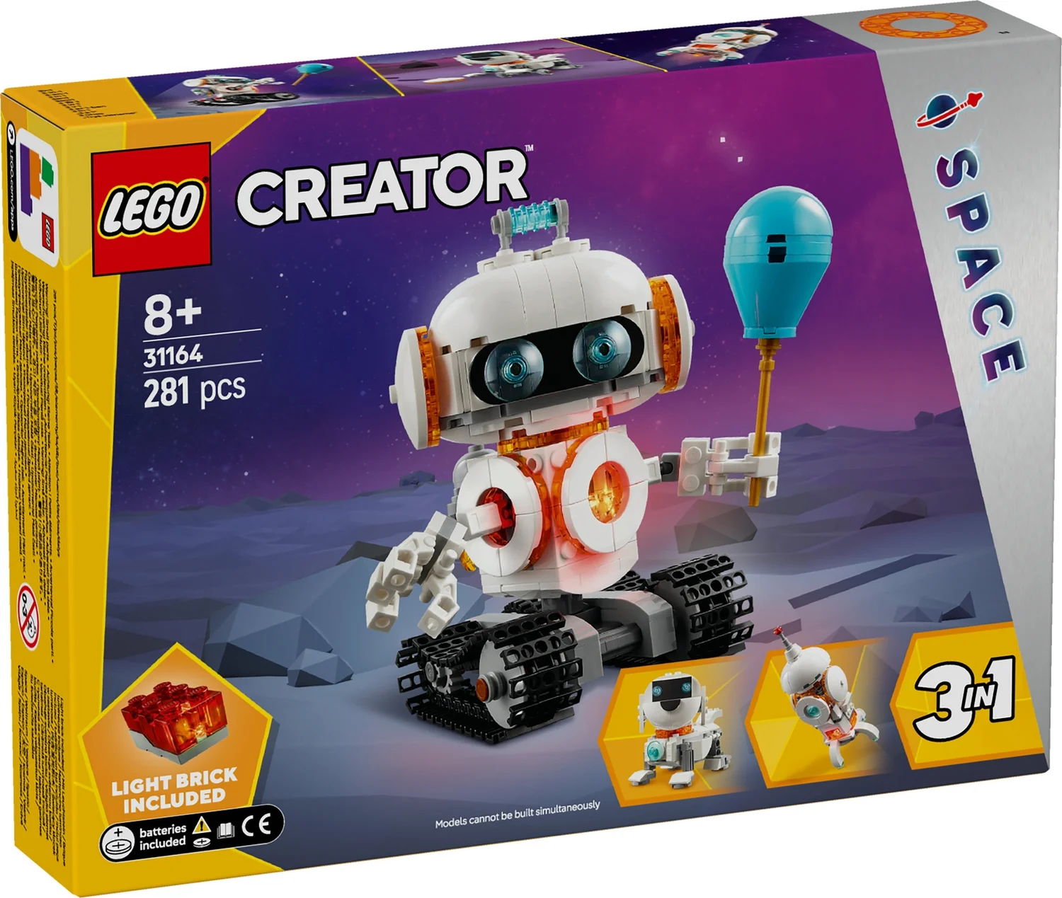LEGO Creator 3in1 Space Robot Toy, Kids' Building Set 31164