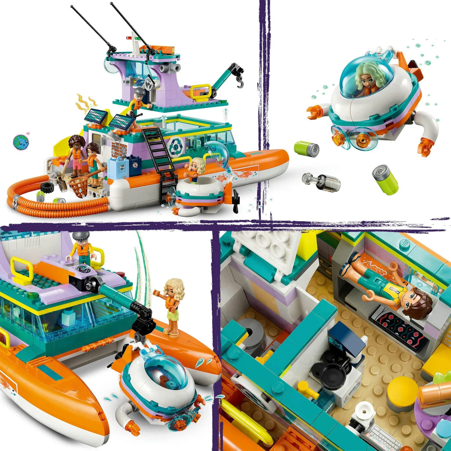 LEGO Friends: Sea Rescue Boat Toy with Dolphin Figures (41734)