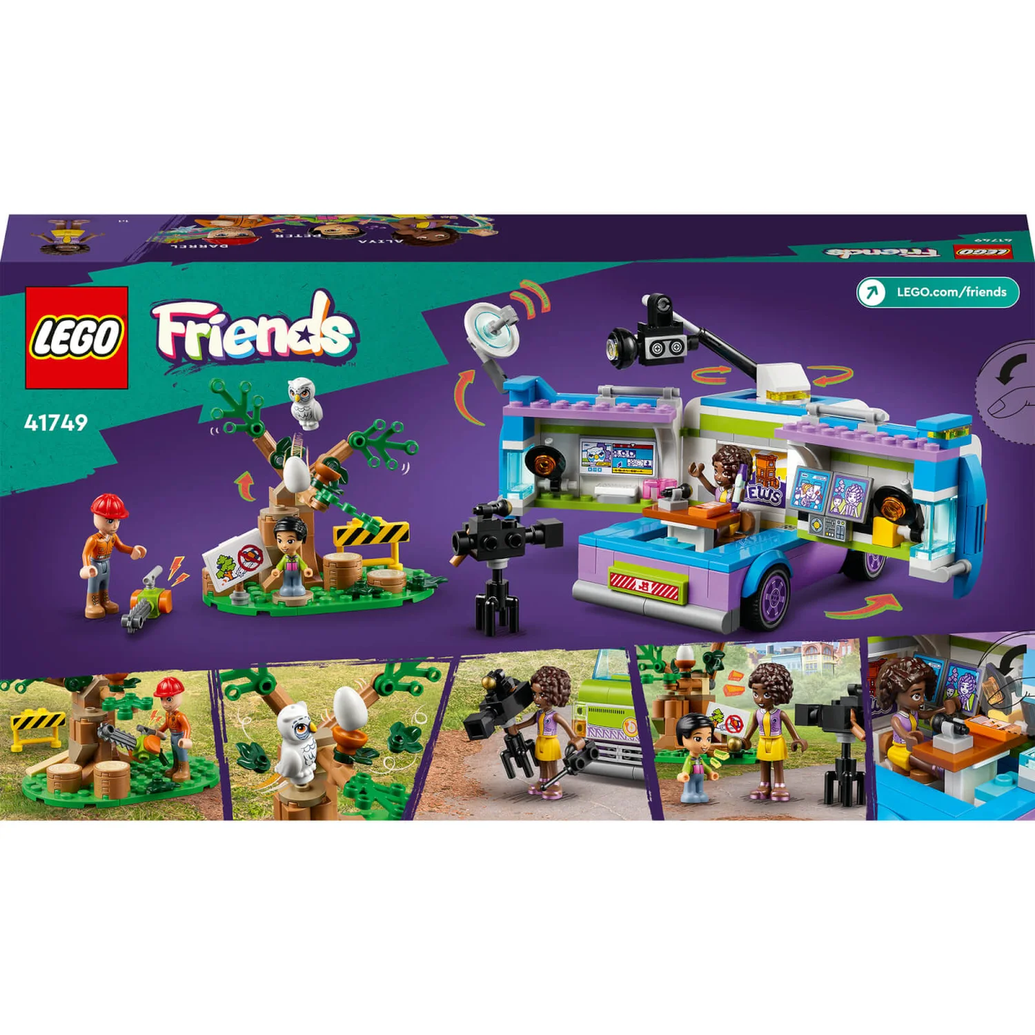 LEGO Friends: Newsroom Van Animal Rescue Toy Playset (41749)