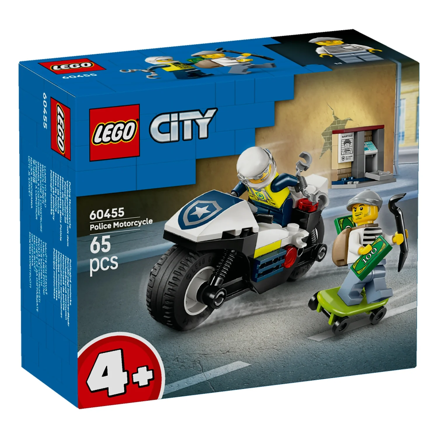 LEGO City Police Motorcycle Chase Toy, Motorbike Set 60455