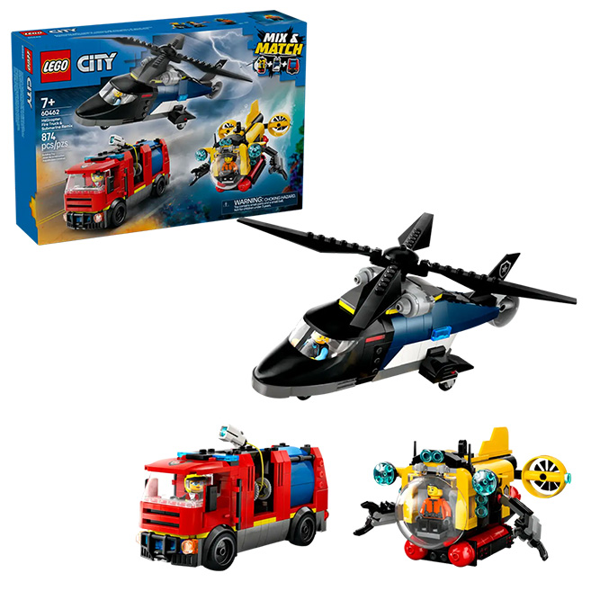 LEGO City - Helicopter Fire Truck & Submarine Remix