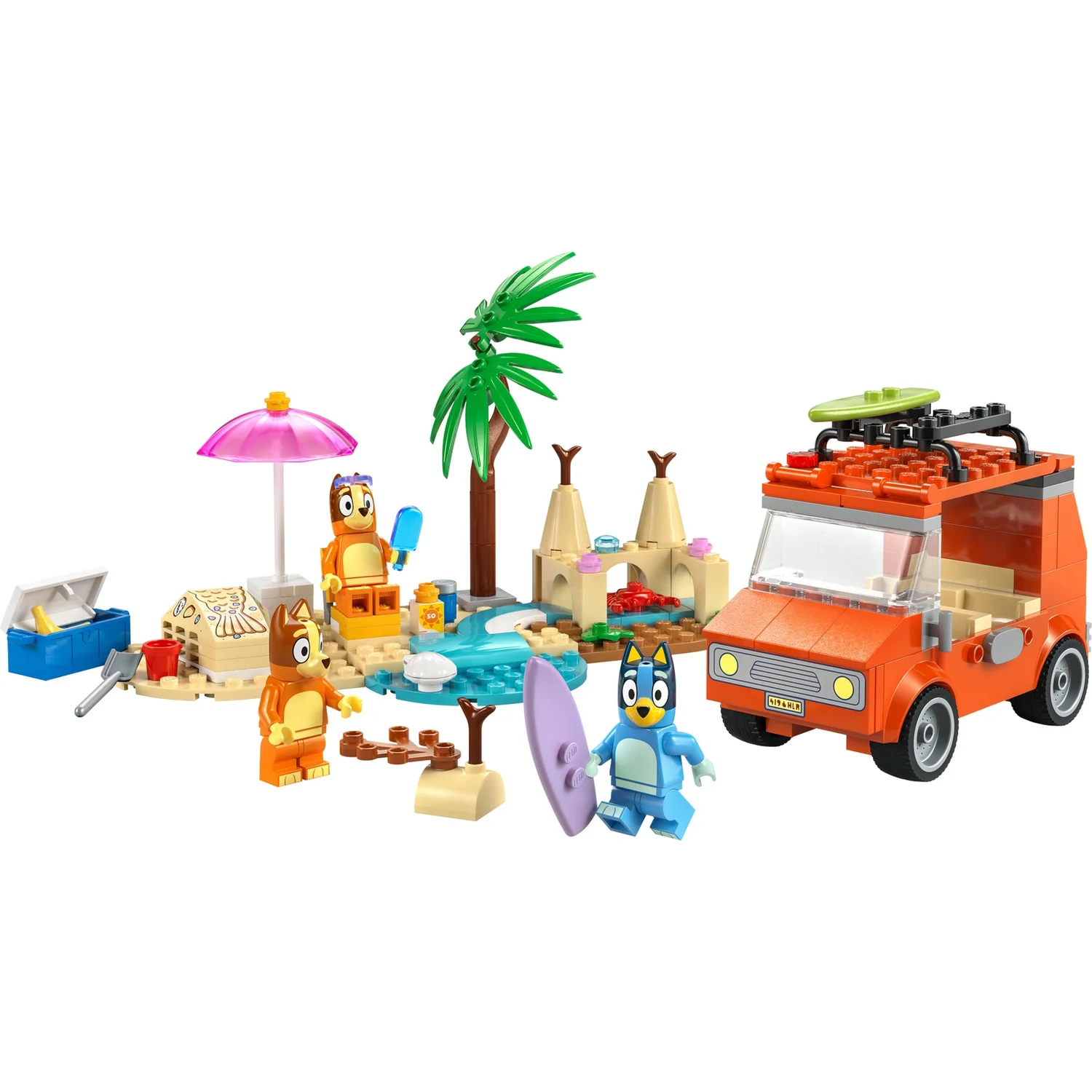 LEGO® Bluey: Bluey’s Beach & Family Car Trip, Preschool Toy Building Kit 11202