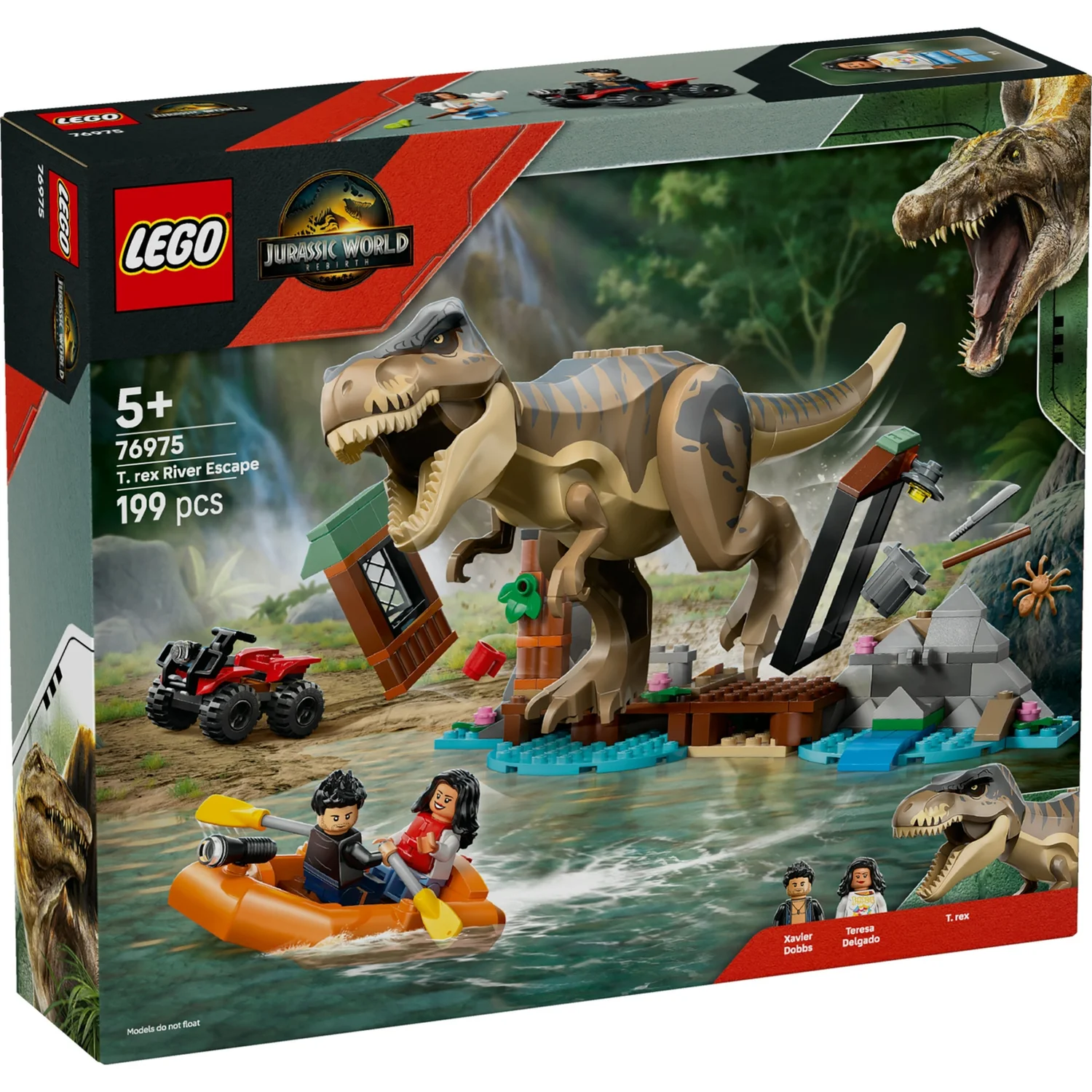 LEGO® Jurassic World T. rex River Escape Dinosaur Figure Building Set 76975