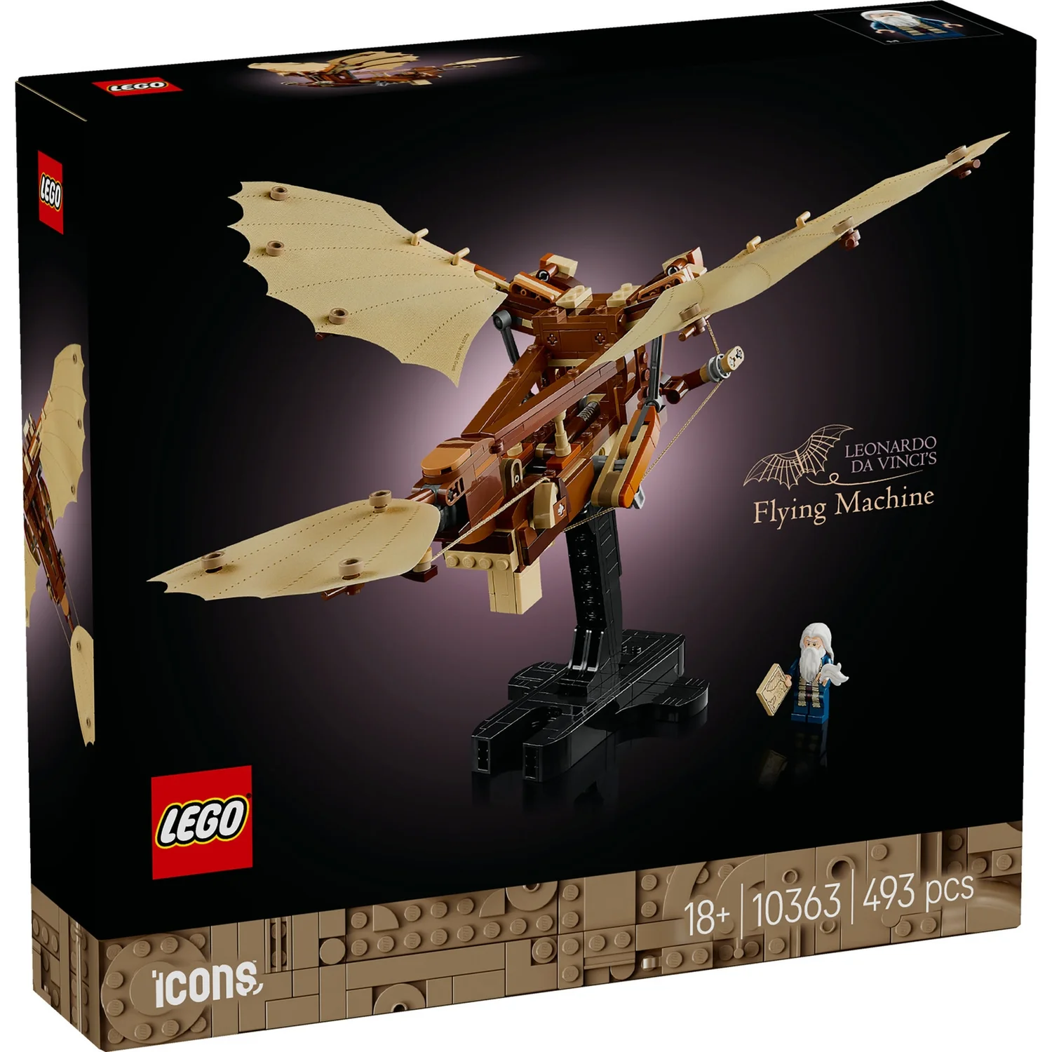 LEGO® Icons Leonardo da Vinci’s Flying Machine Desk Decor Set for Adults 10363