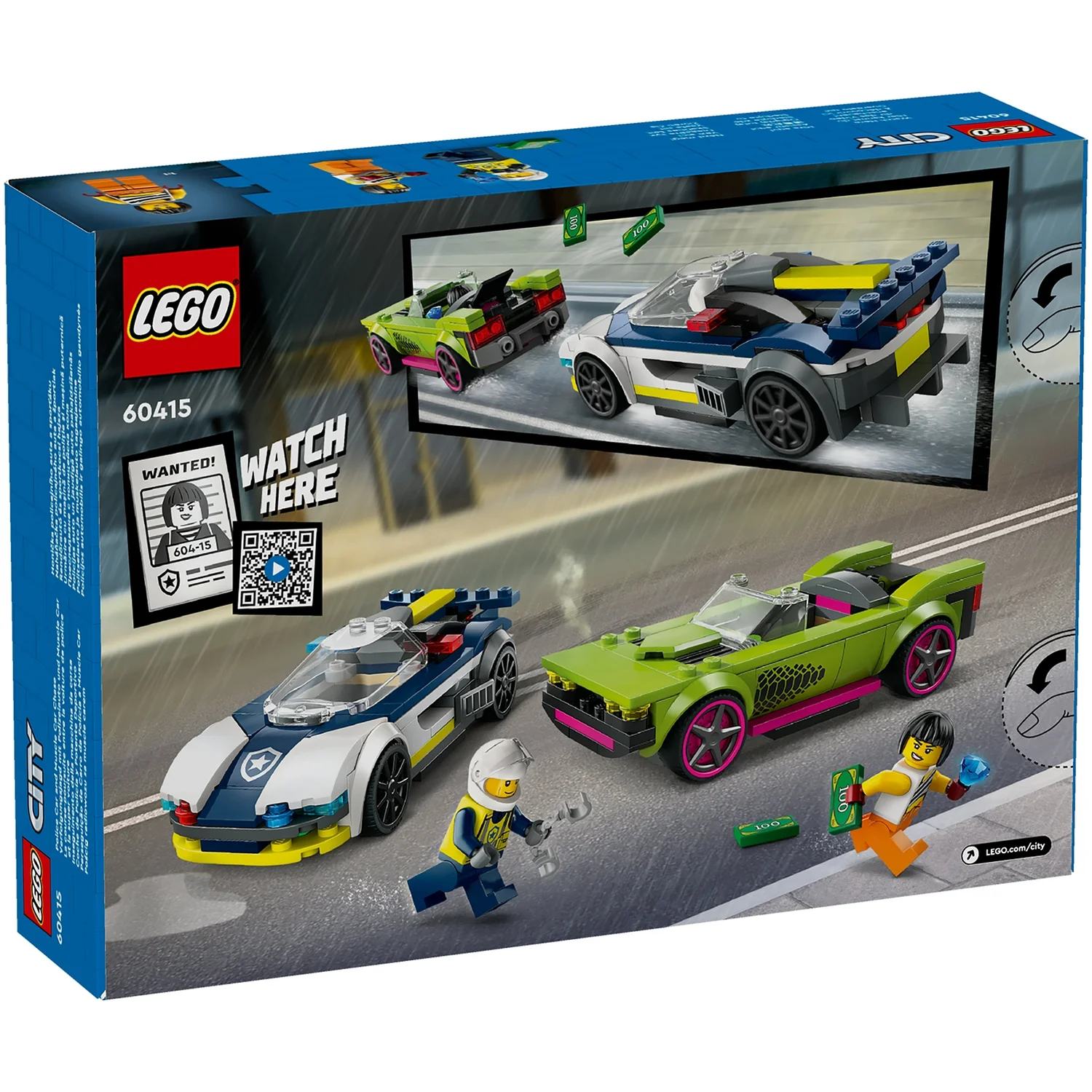 LEGO City Police Car and Muscle Car Chase Building Toy 60415