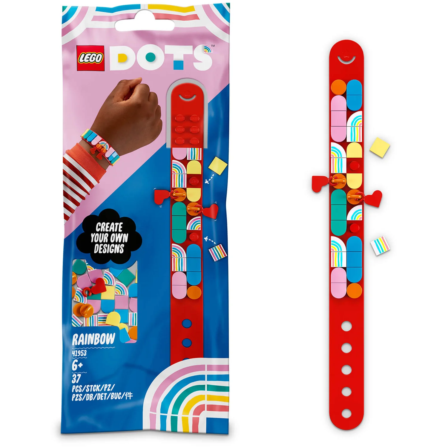 LEGO DOTS: Rainbow Bracelet with Charms Toy Crafts Set (41953)