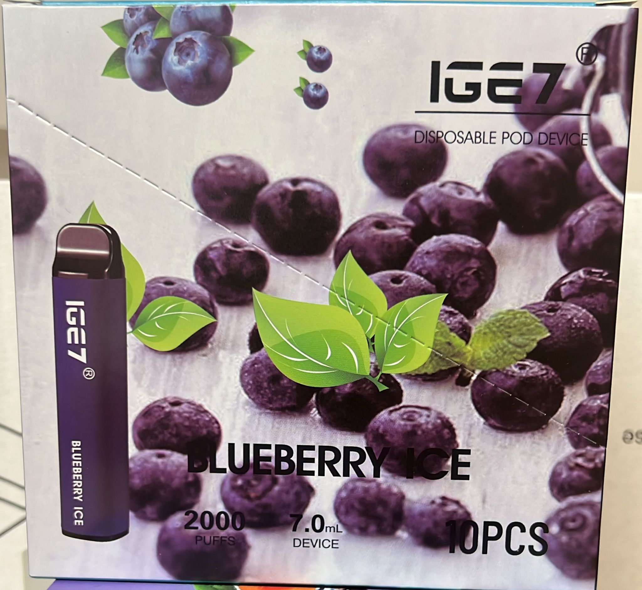IGE 7 Blueberry Ice  e-cigarette 2000 puffs
