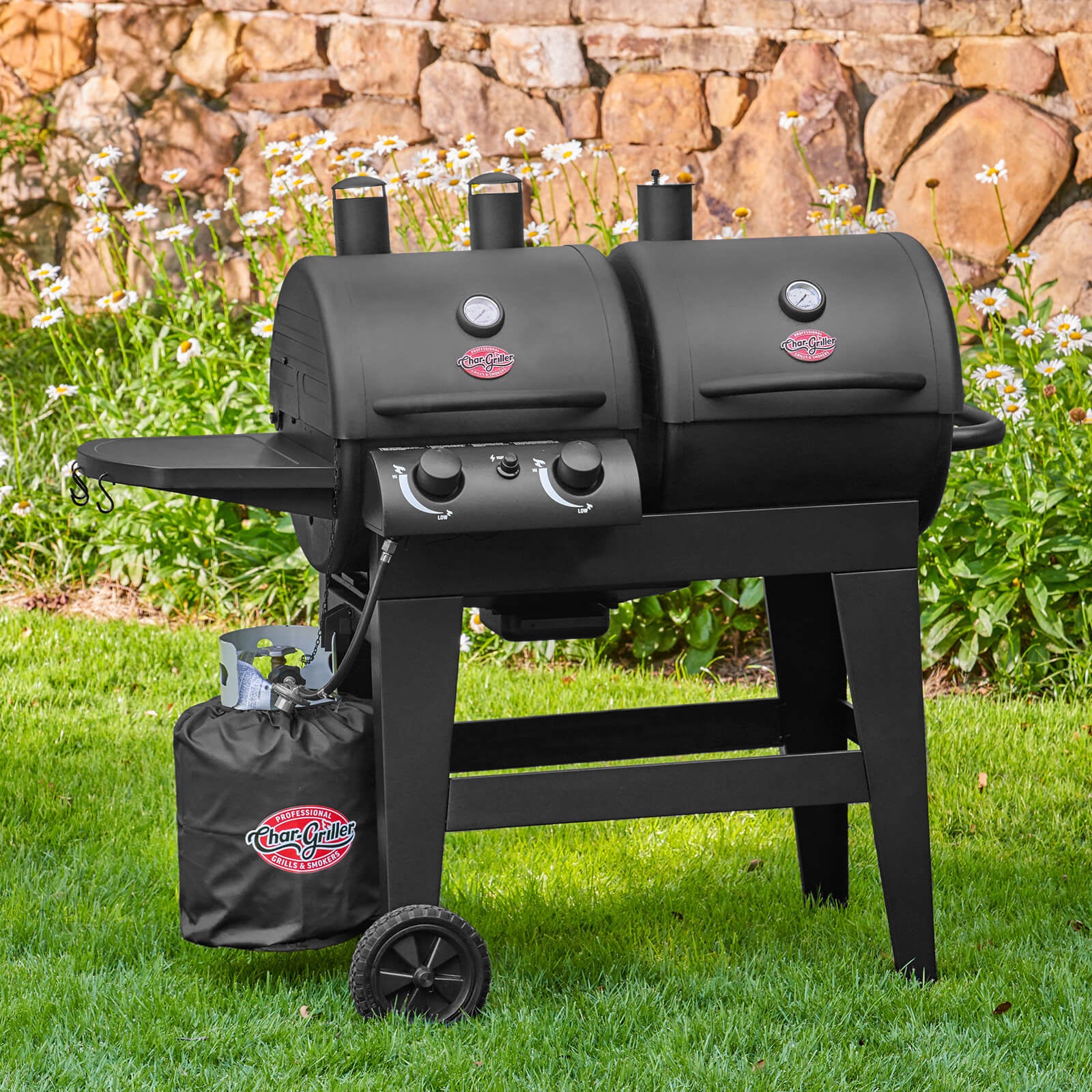 Dual Function 2-Burner Gas & Charcoal Grill