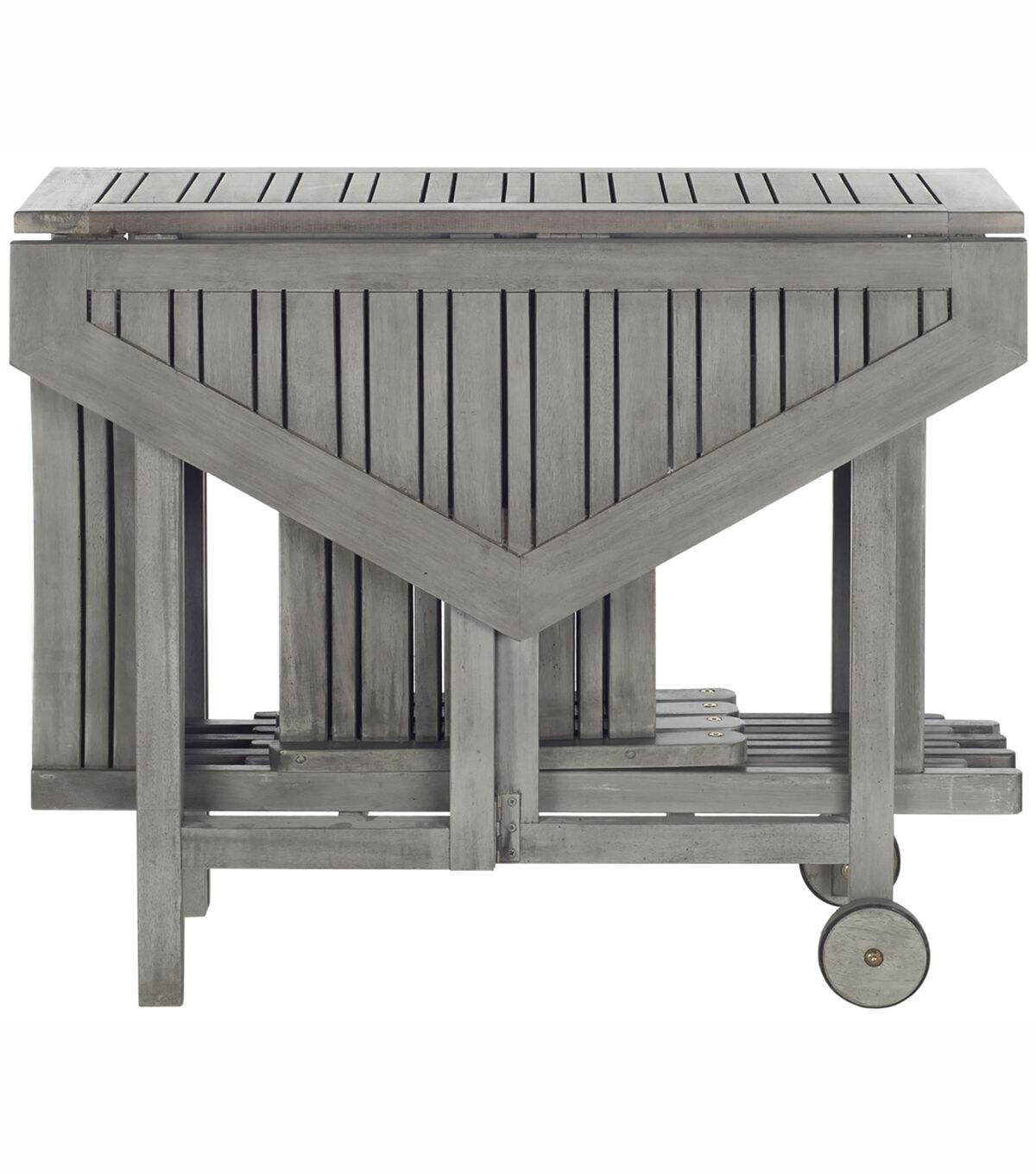 Safavieh Kerman Gray Wash Outdoor Table With 4pc Foldable Chair Set