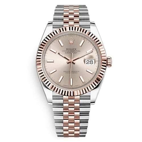 Rolex Oyster Perpetual Datejust 41 Watch, Two-tone Jubilee bracelet, Sundust dial , Fluted bezel