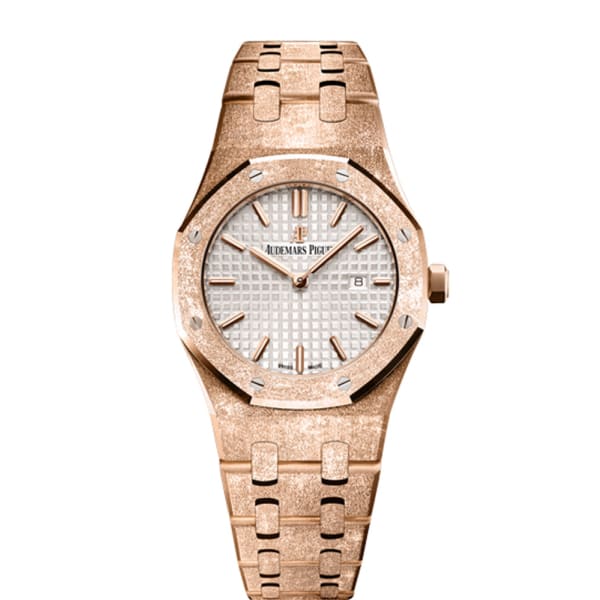 Audemars Piguet Royal Oak Frosted Gold Silver dial, 33mm, 18k Rose gold, 67653OR.GG.1263OR.01