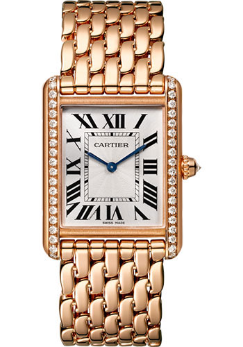 Cartier Tank Louis Large Model 18K Rose Gold & Diamonds Ladies Watch, WJTA0021