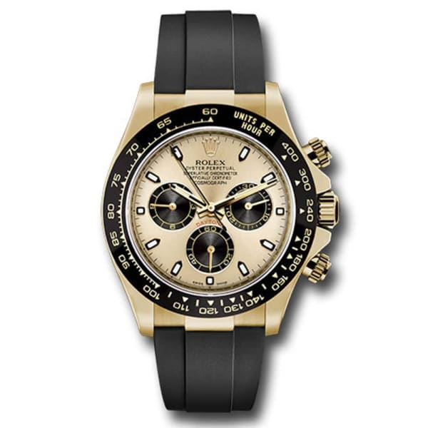 Rolex Cosmograph Daytona, Champagne dial, Oysterflex strap, Yellow gold Watch 116518ln-0048