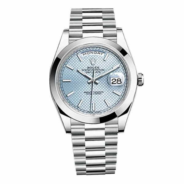 Rolex Day-Date 40 Presidential Blue dial, Smooth Bezel, President bracelet, Watch 228206-0004