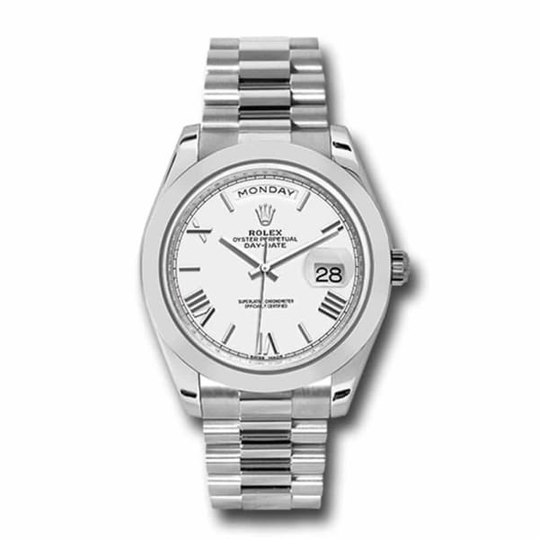 Rolex Day-Date 40 Presidential White dial, Smooth Bezel, President bracelet, Watch 228206-0028