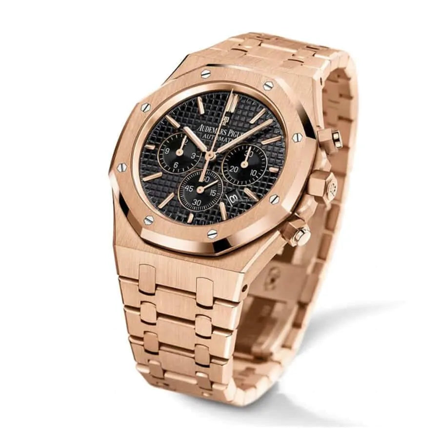 Audemars Piguet Royal Oak Chronograph  41MM Rose Gold Bracelet – Black Dial