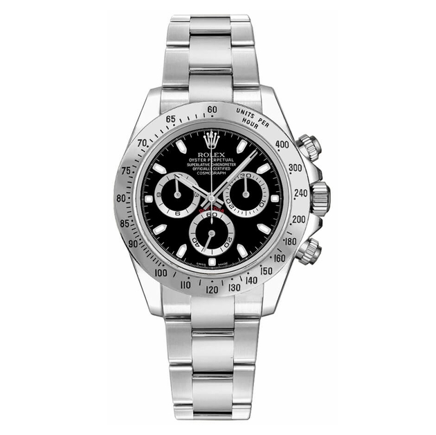 Rolex Cosmograph Daytona Steel Bezel Black Dial Men's Watch 116520-0015