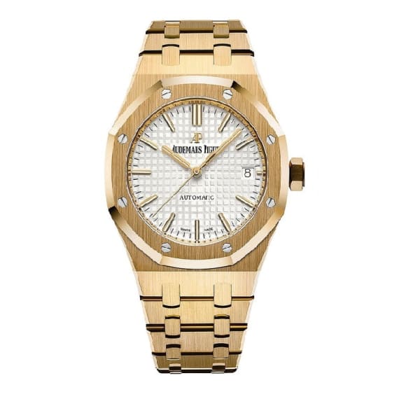 Audemars Piguet Royal Oak Selfwinding, Silver dial, 37mm, Yellow gold, 15450BA.OO.1256BA.01