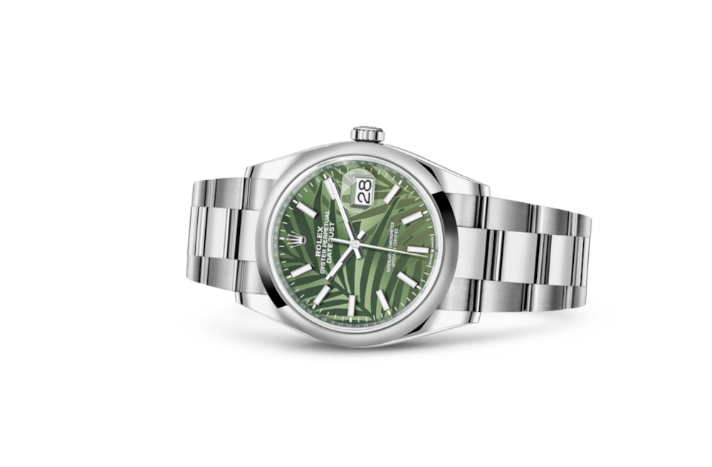 LadyRolex DATEJUST 36 Olive Green, Palm Motif，126200