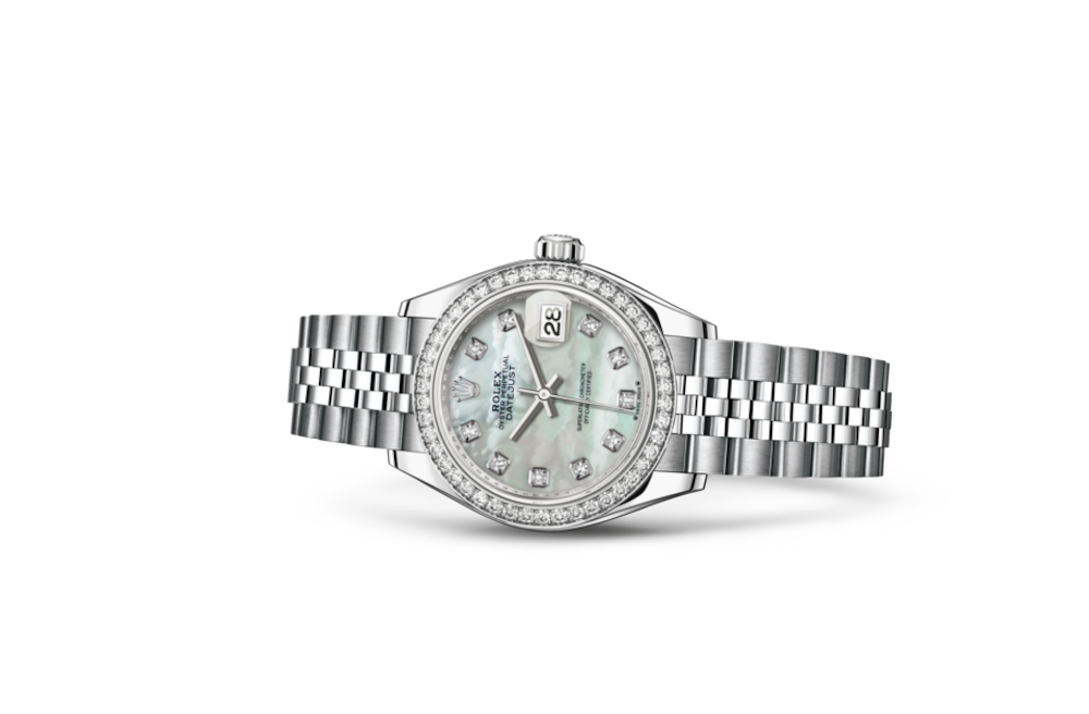 LadyRolex DATEJUST White Mother-of-pearl Set With Diamonds，279384RBR