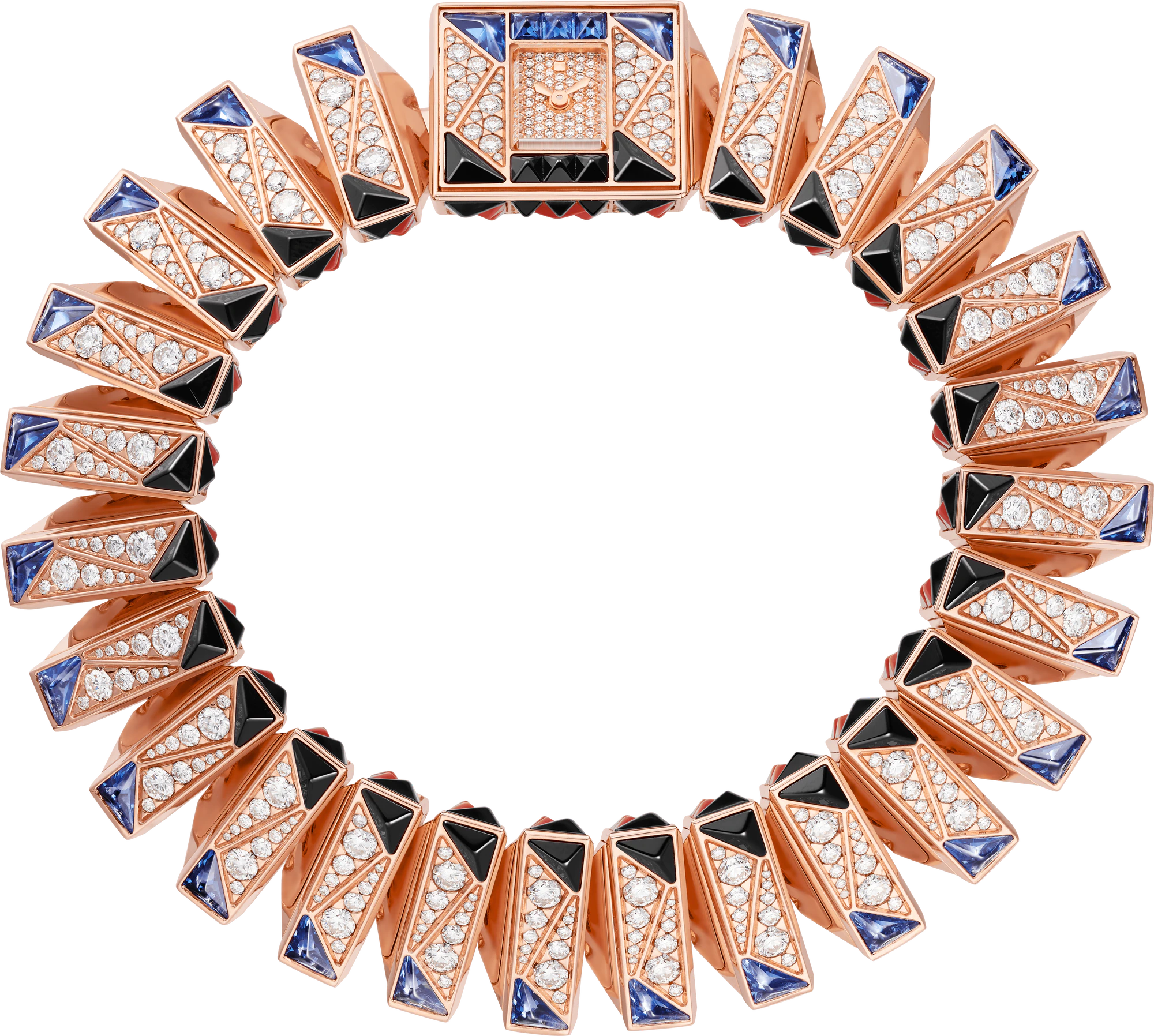 Cartier Libre Rose Gold & Diamonds & Sapphires & Coral & Chrysoprases & Spinels Lady’s Watch, HPI01568