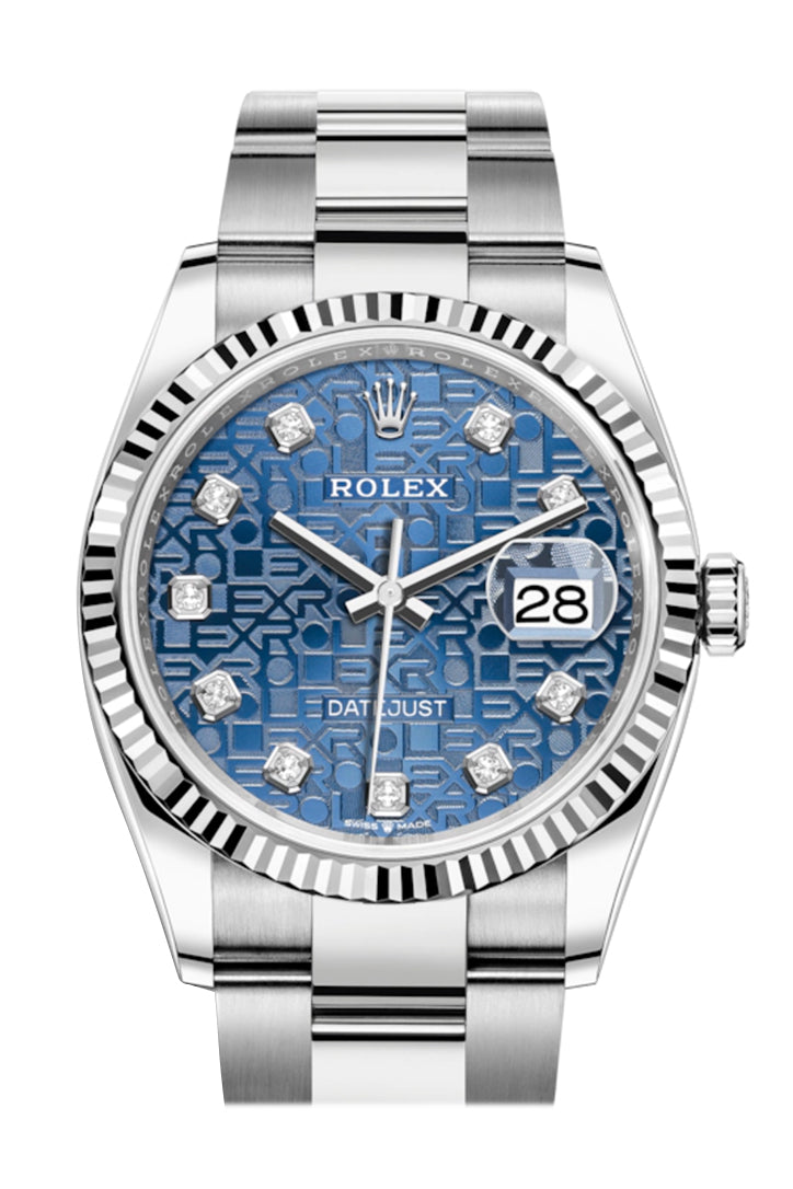 Rolex Datejust 36 Blue Jubilee Diamond Dial Automatic Watch 126234