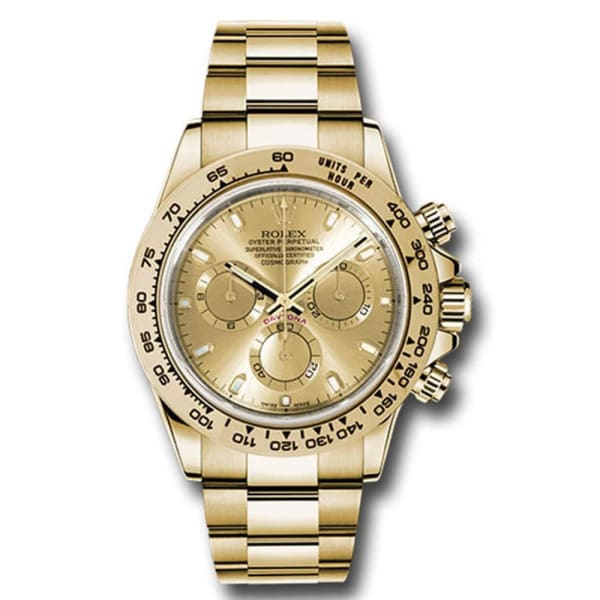 Rolex Cosmograph Daytona Champagne Dial 18kt Yellow Gold Oyster bracelet Men's Watch 116508-0003
