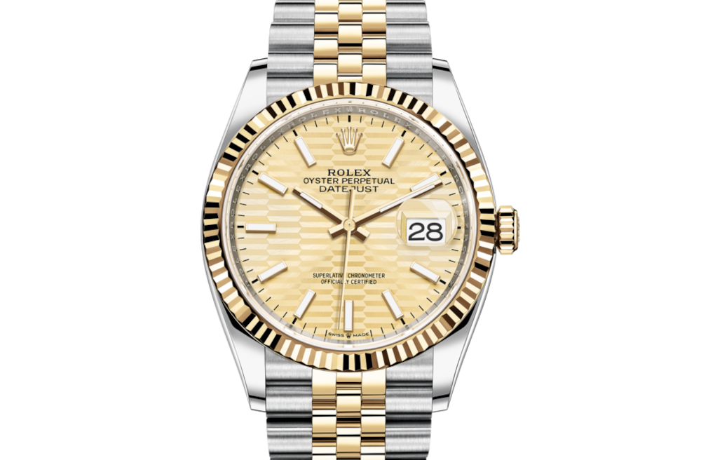 LadyRolex DATEJUST 36 Golden Fluted Motif，126233