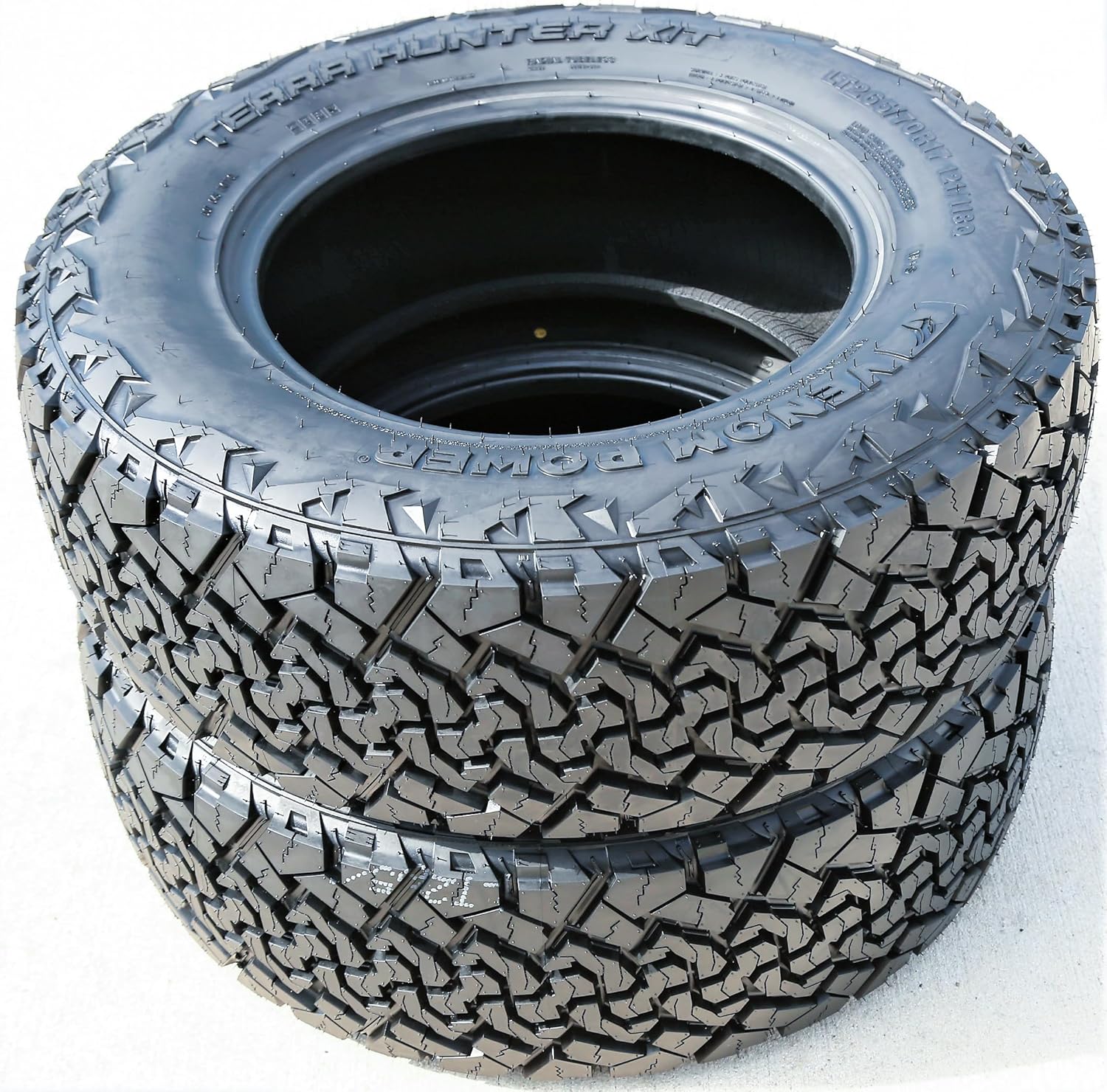 Venom Power Terra Hunter X/T XT All-Terrain Mud Light Truck Radial Tire-35X12.50R20LT 35X12.50X20 35X12.50-20 121R Load Range E LRE 10-Ply BSW Black Side Wall