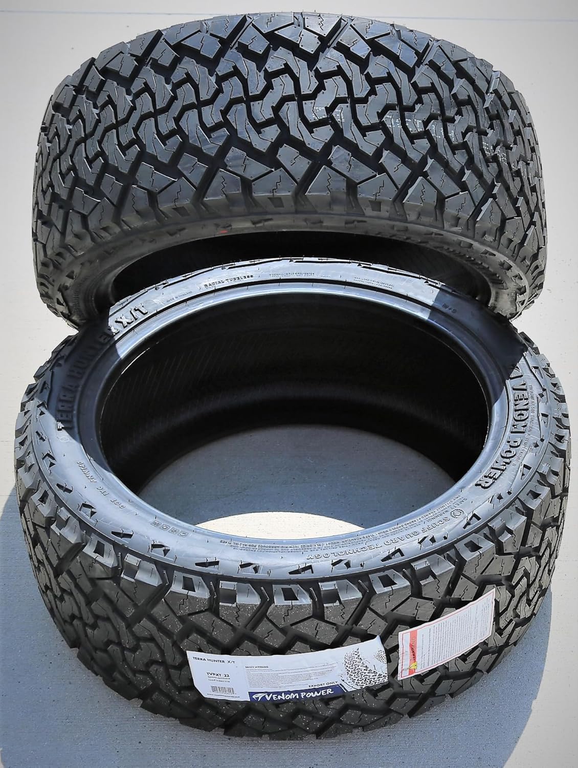 Venom Power Terra Hunter X/T XT All-Terrain Mud Light Truck Radial Tire-35X12.50R20LT 35X12.50X20 35X12.50-20 121R Load Range E LRE 10-Ply BSW Black Side Wall