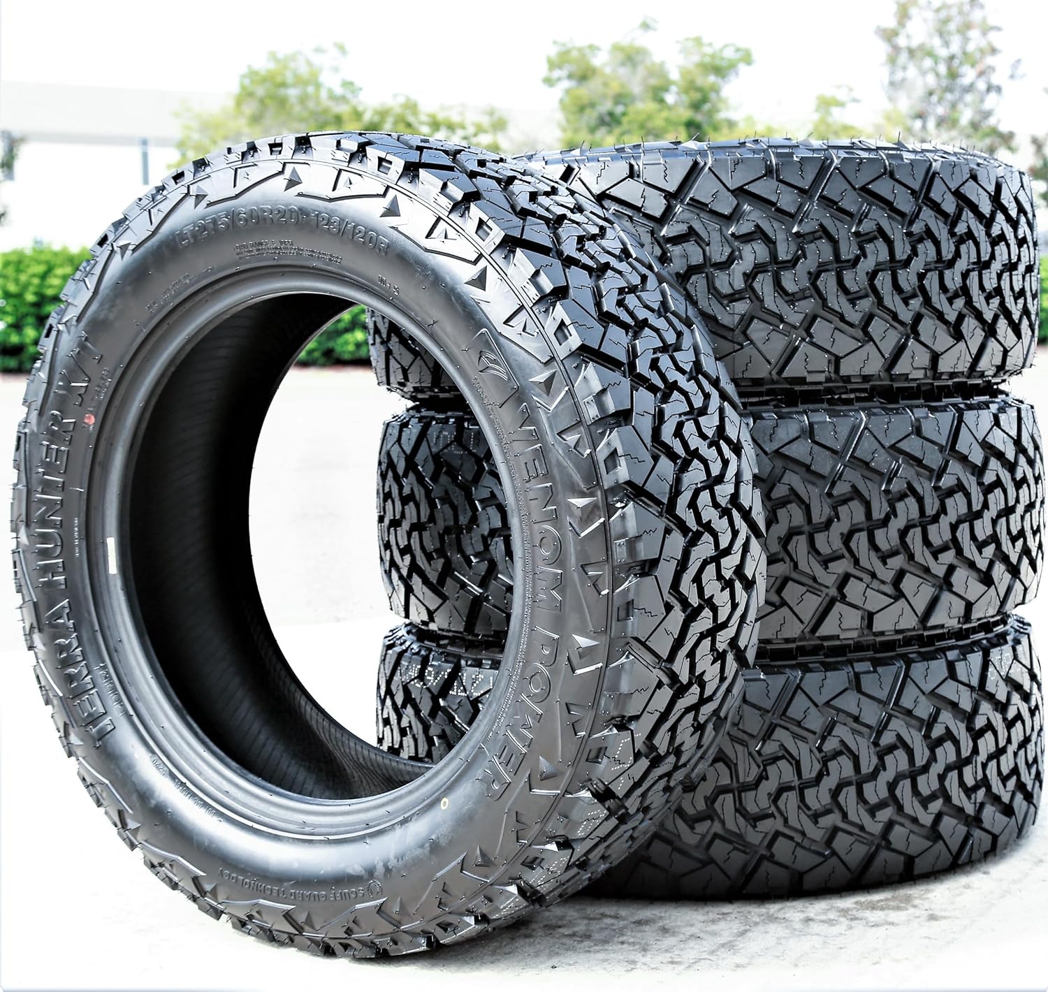 Venom Power Terra Hunter X/T XT All-Terrain Mud Light Truck Radial Tire-35X12.50R20LT 35X12.50X20 35X12.50-20 121R Load Range E LRE 10-Ply BSW Black Side Wall