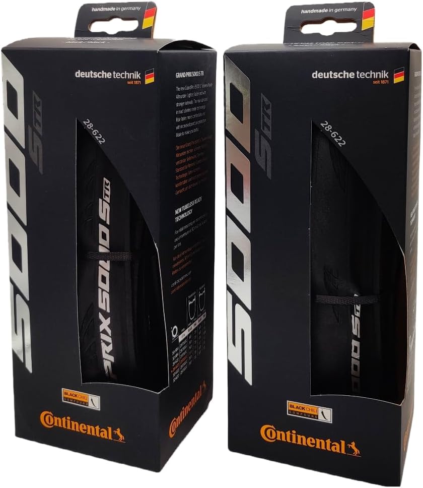 Continental Grand Prix 5000 S TR 700x32 Black - Tubeless Ready - Pack of 2 Tires