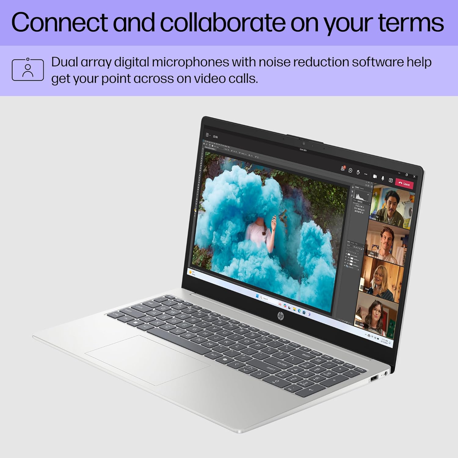 HP 15.6 inch Laptop, HD Touchscreen Display, AMD Ryzen 3 7320U, 8 GB RAM, 128 GB SSD, AMD Radeon Graphics, Windows 11 Home in S Mode, Natural Silver, 15- fc0099nr