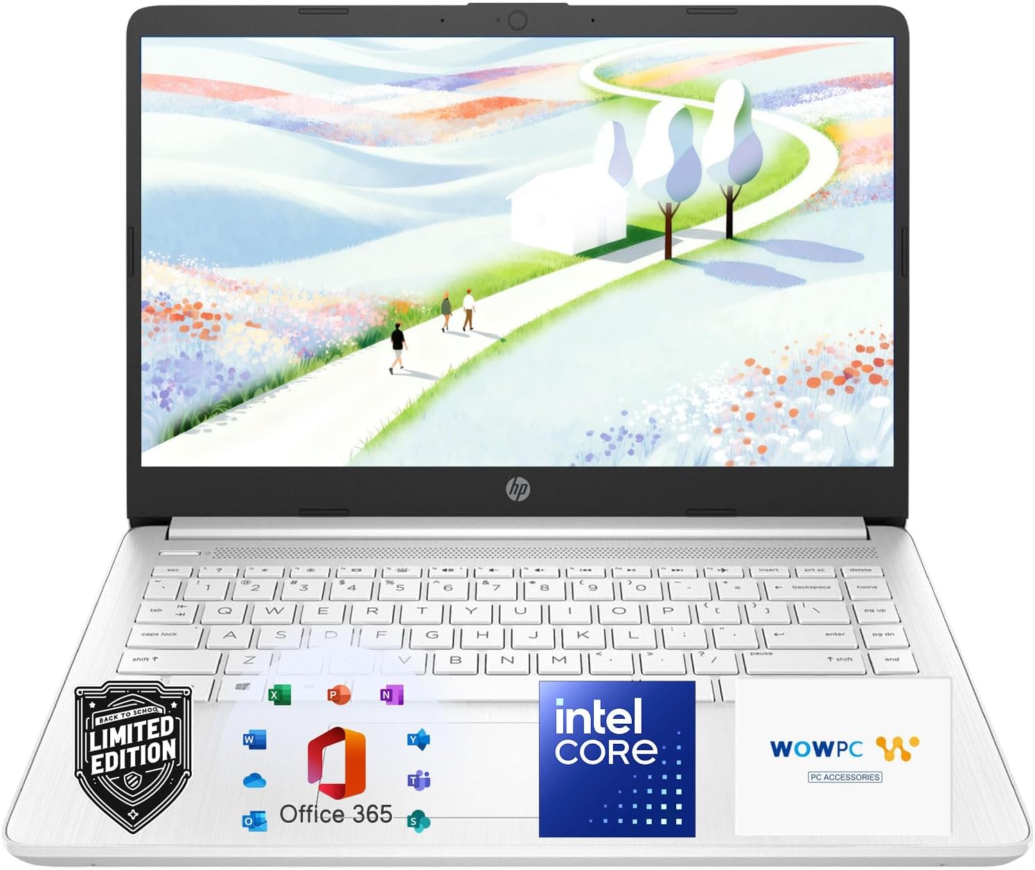 HP Ultrabook Laptop with Copilot AI & Office 365 • Intel High Performance CPU • 8GB RAM • 1.3TB Storage (320GB SSD and 1TB OneDrive) • Windows 11 w/o Earbuds