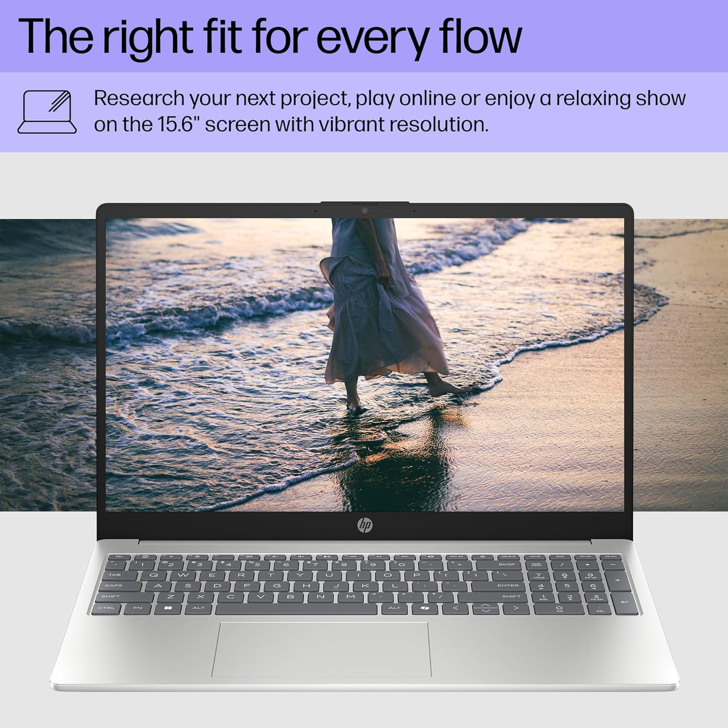 HP 15.6 inch Laptop, HD Touchscreen Display, AMD Ryzen 3 7320U, 8 GB RAM, 128 GB SSD, AMD Radeon Graphics, Windows 11 Home in S Mode, Natural Silver, 15- fc0099nr