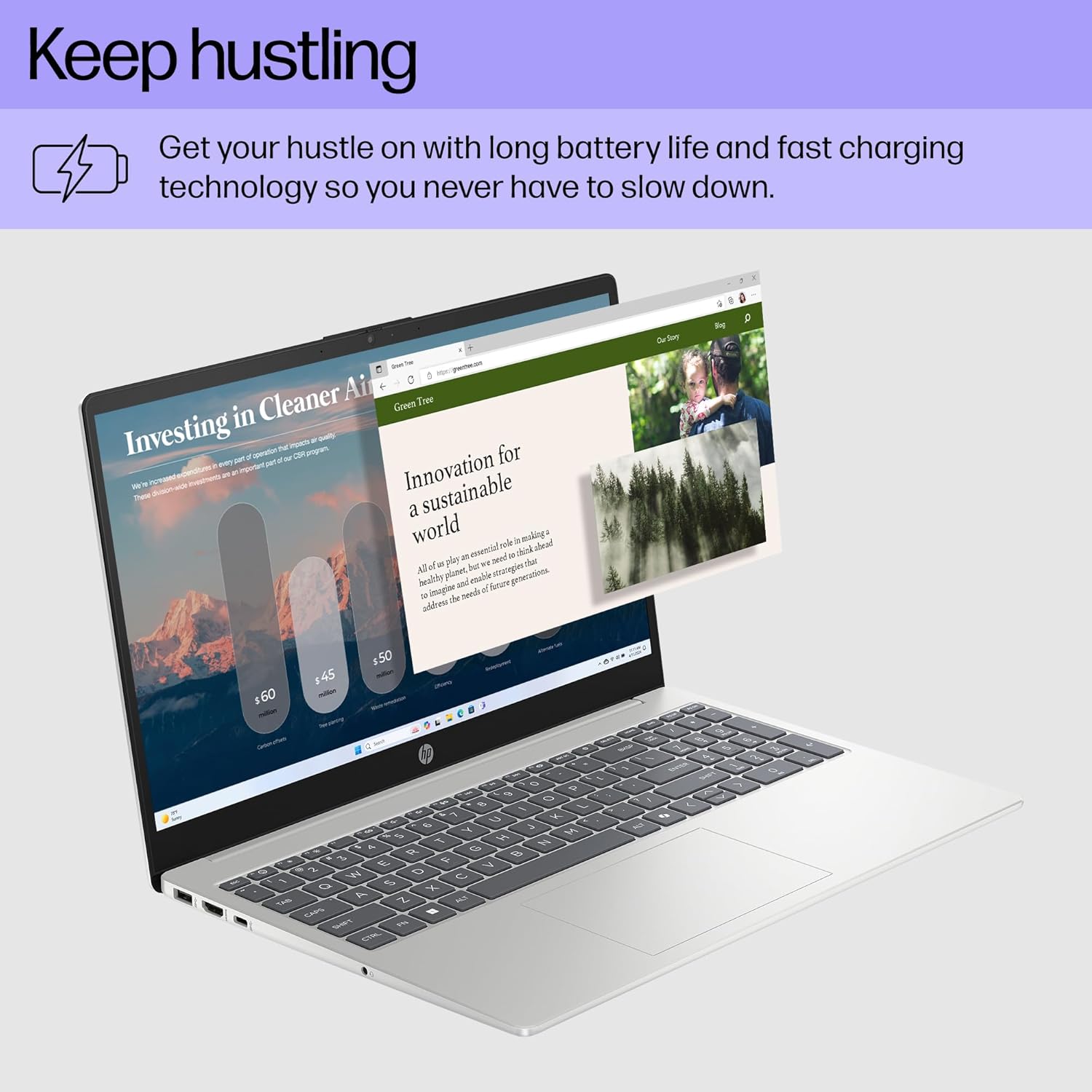 HP 15.6 inch Laptop, HD Touchscreen Display, AMD Ryzen 3 7320U, 8 GB RAM, 128 GB SSD, AMD Radeon Graphics, Windows 11 Home in S Mode, Natural Silver, 15- fc0099nr