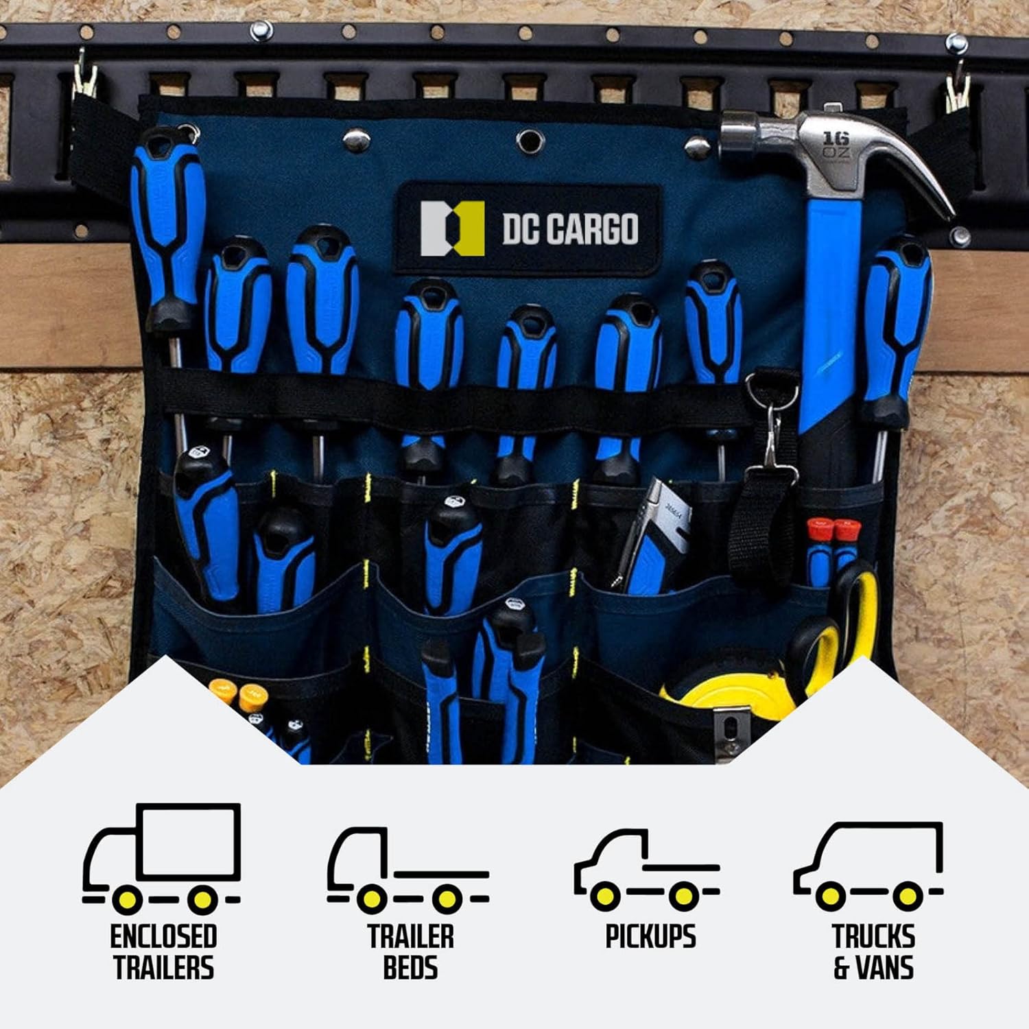DC Cargo Mall E Track Tie Down Rail Kit 8' (4 Pack) for Garages, Vans, Trailers, Motorcycle Tie Downs, ATV Mountings - Powder-Coat Black - Secure Cargo & Heavy Loads Up to 2,000 lbs