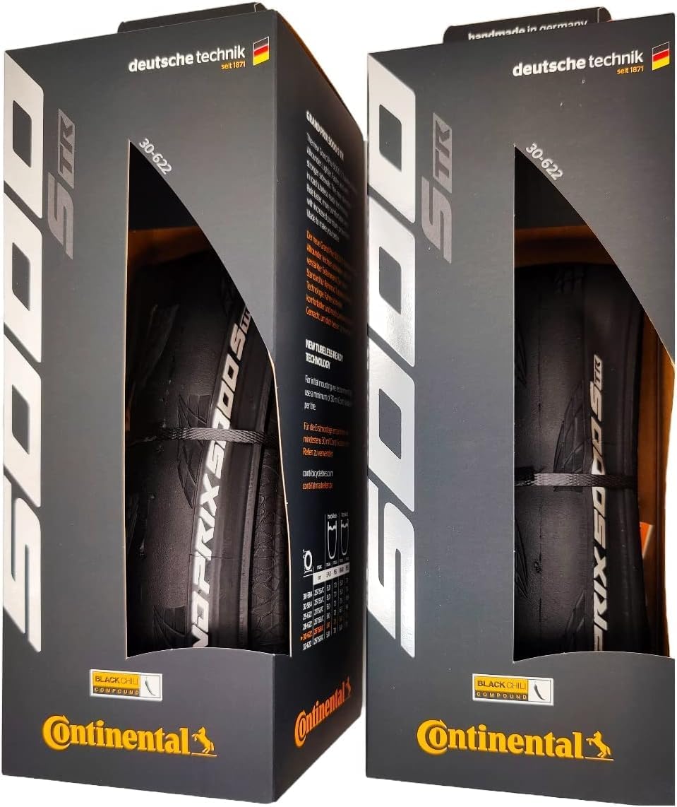 Continental Grand Prix 5000 S TR 700x32 Black - Tubeless Ready - Pack of 2 Tires