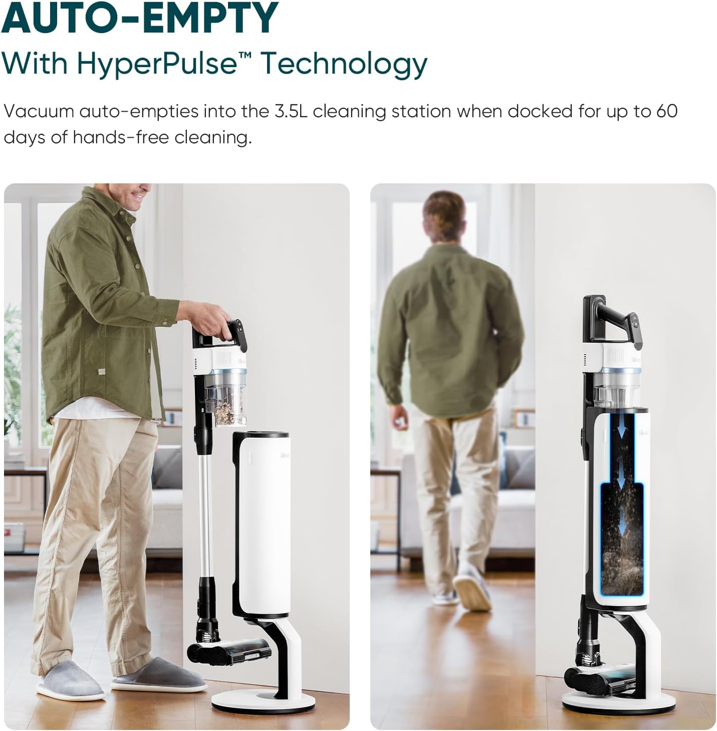 LEVOIT Cordless Vacuum Cleaner, Stick Vac with Tangle-Resistant Design, Up to 50 Minutes, Powerful Suction, Rechargeable, Lightweight, and Versatile for Carpet, Hard Floor, Pet Hair, LVAC-200