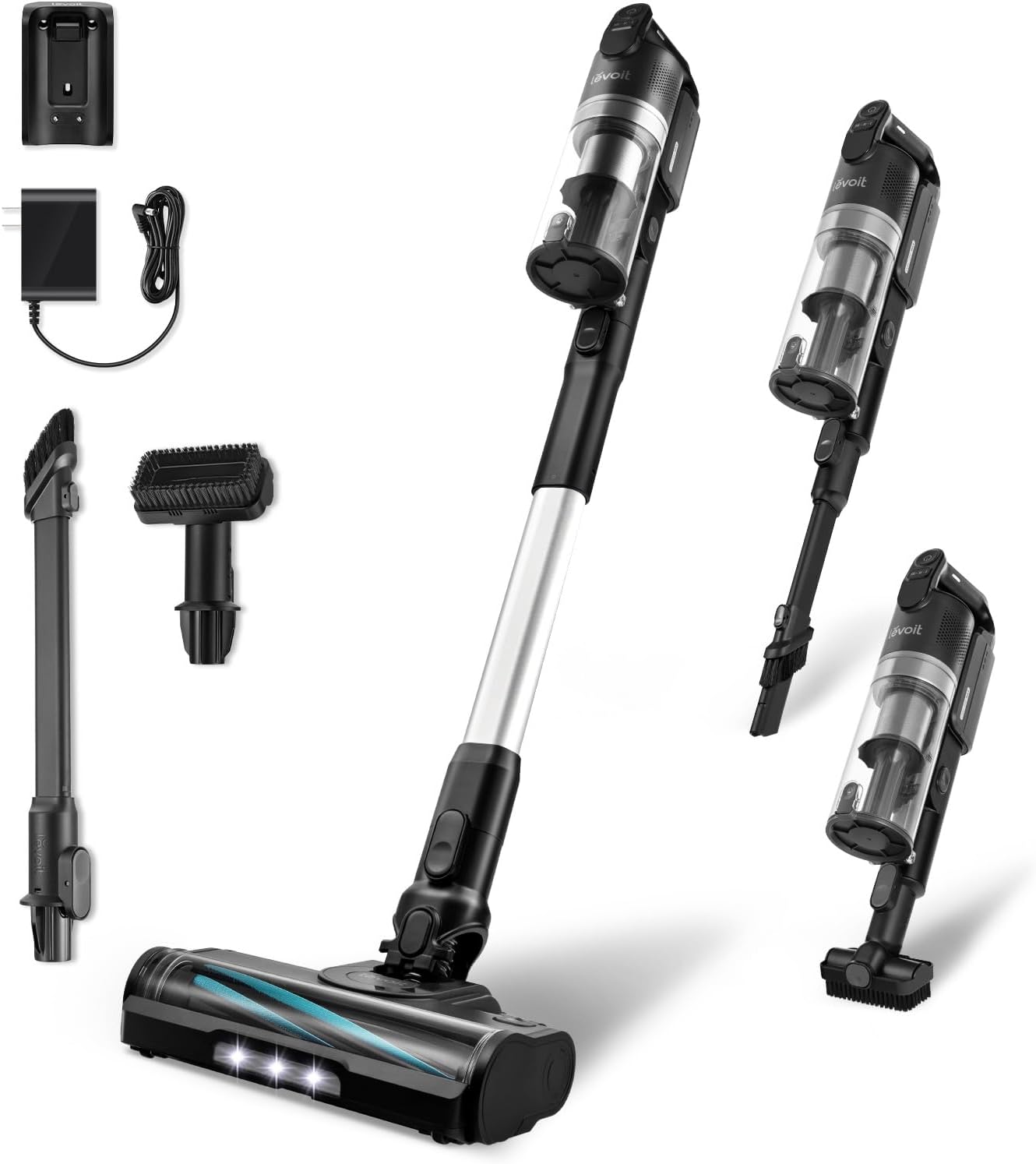 LEVOIT Cordless Vacuum Cleaner, Stick Vac with Tangle-Resistant Design, Up to 50 Minutes, Powerful Suction, Rechargeable, Lightweight, and Versatile for Carpet, Hard Floor, Pet Hair, LVAC-200